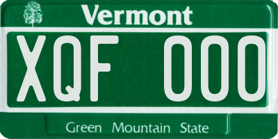 VT license plate XQF000