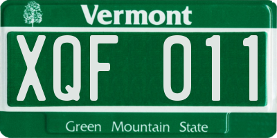 VT license plate XQF011
