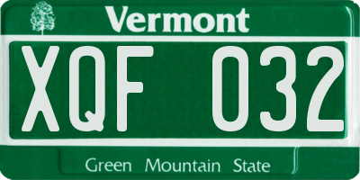 VT license plate XQF032