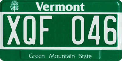 VT license plate XQF046