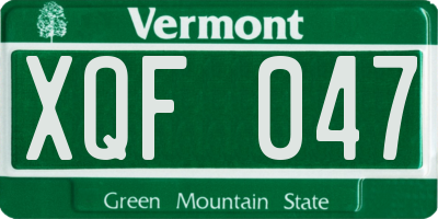 VT license plate XQF047