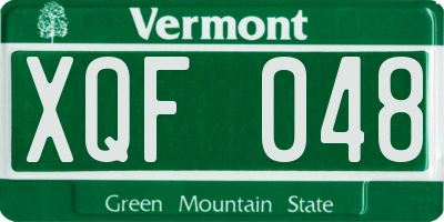 VT license plate XQF048