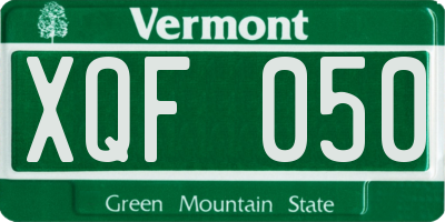 VT license plate XQF050