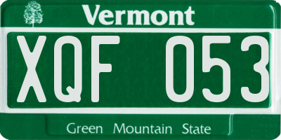 VT license plate XQF053