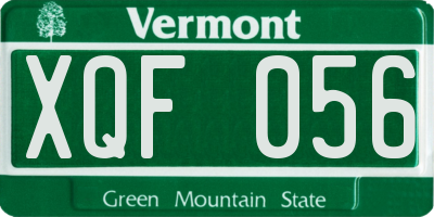 VT license plate XQF056