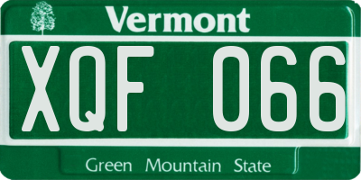 VT license plate XQF066