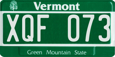 VT license plate XQF073