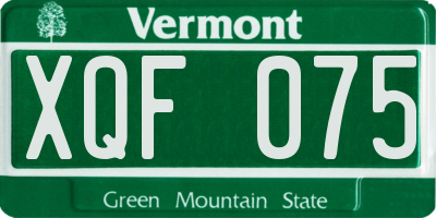 VT license plate XQF075