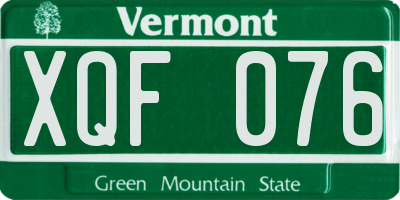 VT license plate XQF076