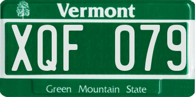 VT license plate XQF079