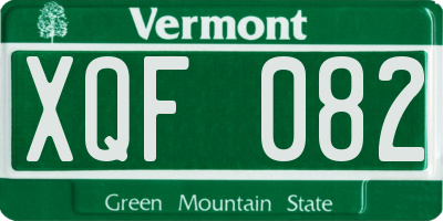 VT license plate XQF082
