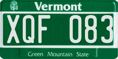 VT license plate XQF083