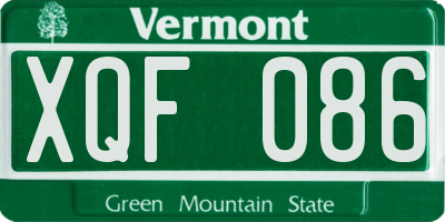 VT license plate XQF086