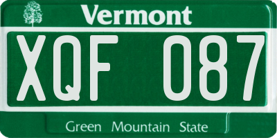 VT license plate XQF087
