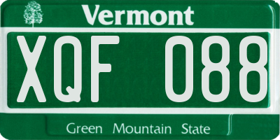 VT license plate XQF088