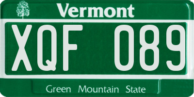 VT license plate XQF089