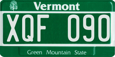 VT license plate XQF090