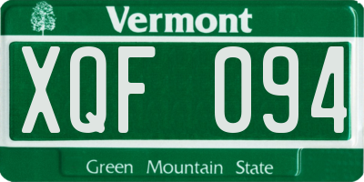 VT license plate XQF094