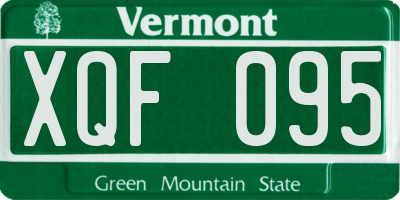 VT license plate XQF095