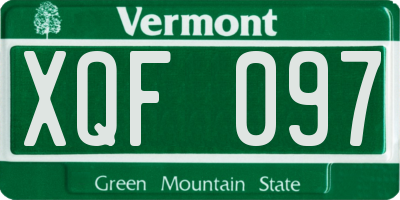 VT license plate XQF097