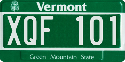 VT license plate XQF101
