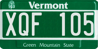 VT license plate XQF105