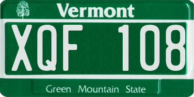 VT license plate XQF108