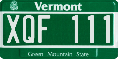 VT license plate XQF111