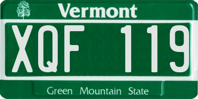 VT license plate XQF119