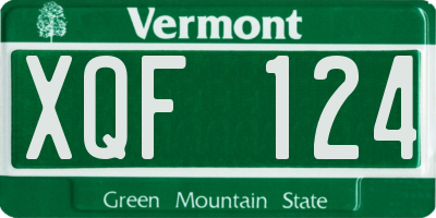 VT license plate XQF124
