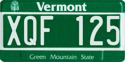 VT license plate XQF125