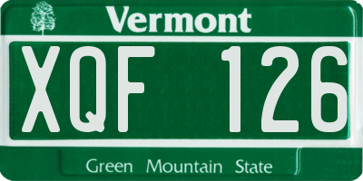 VT license plate XQF126