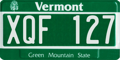 VT license plate XQF127