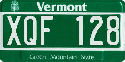 VT license plate XQF128