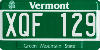 VT license plate XQF129