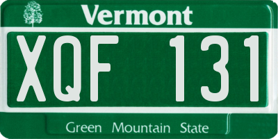 VT license plate XQF131