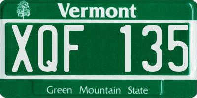 VT license plate XQF135