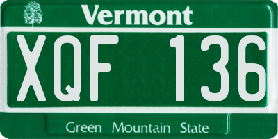 VT license plate XQF136