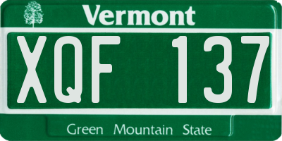 VT license plate XQF137