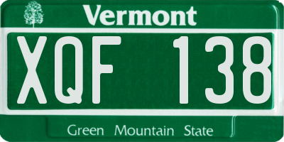 VT license plate XQF138