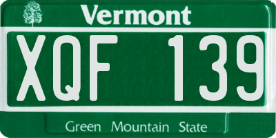 VT license plate XQF139