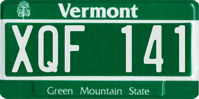 VT license plate XQF141