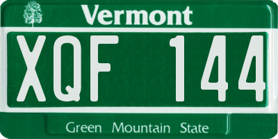 VT license plate XQF144