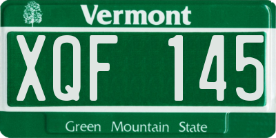 VT license plate XQF145