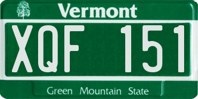 VT license plate XQF151