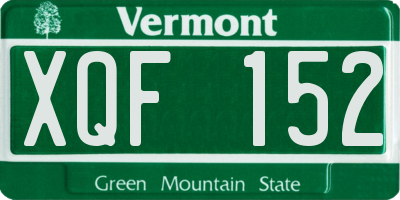 VT license plate XQF152