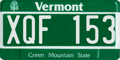 VT license plate XQF153