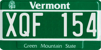 VT license plate XQF154