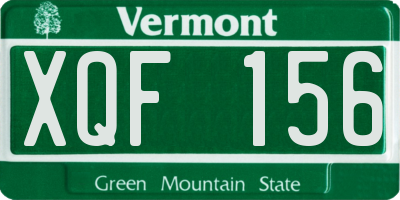 VT license plate XQF156