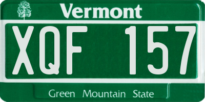 VT license plate XQF157